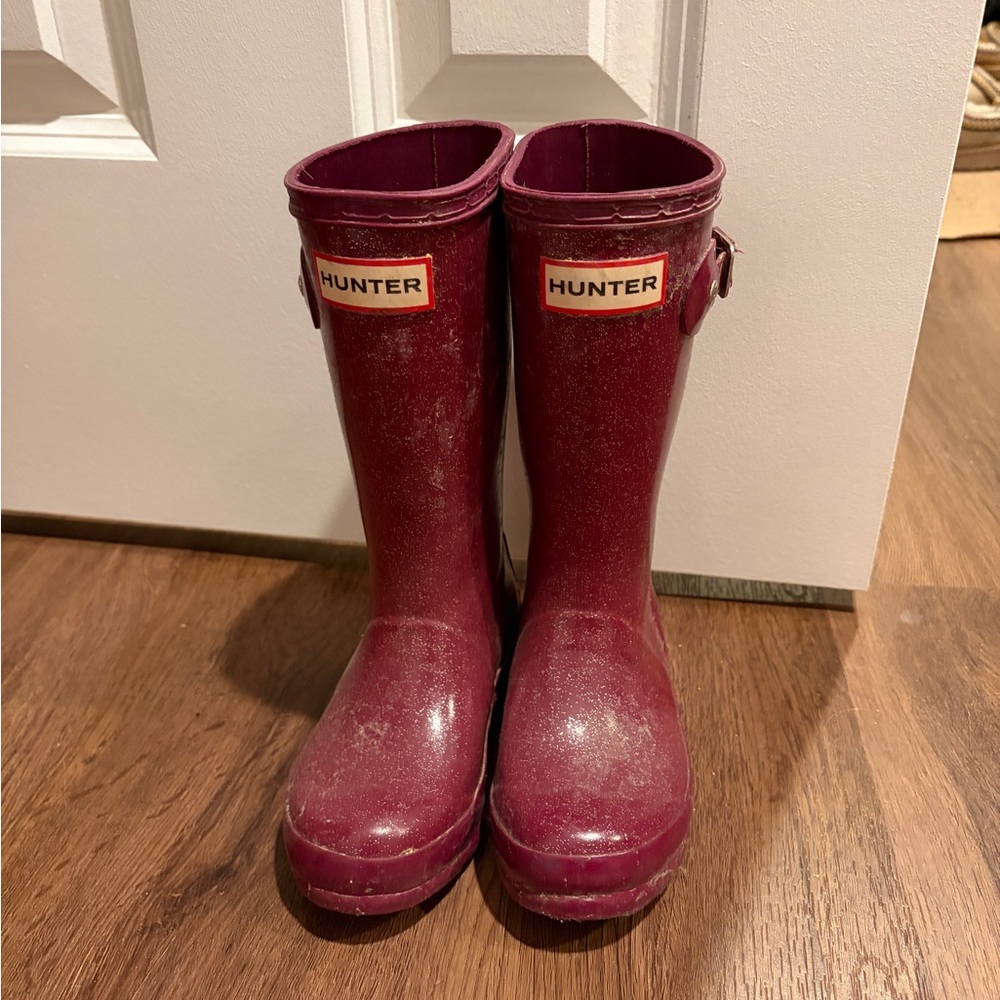 Hunter Kids' Maroon Rain Boots